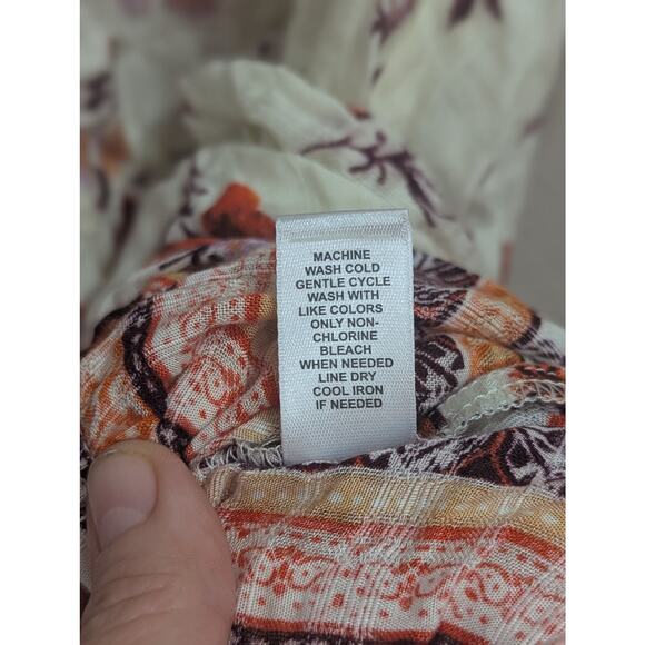 Flirty cream mini dress w/ autumnal color.scheme by Cato. size Medium - Picture 4 of 9